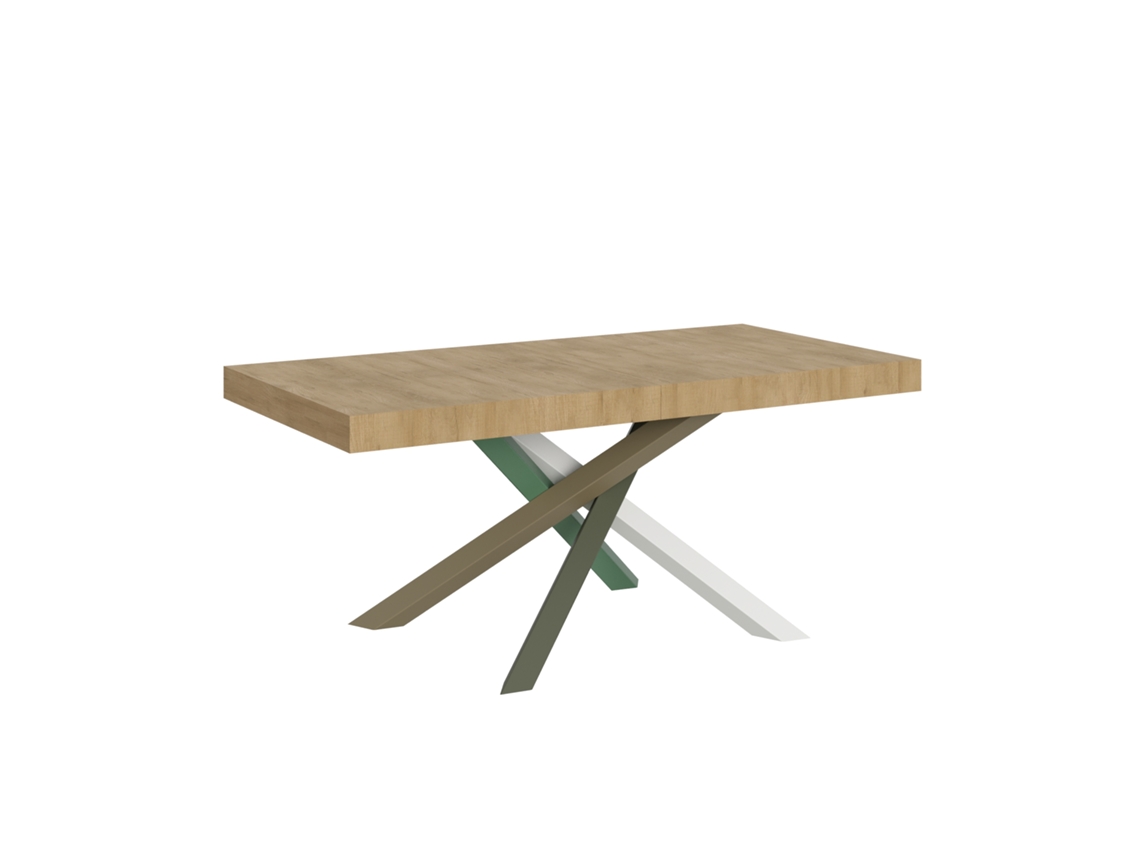 Mesa Extensible 200/460x90 cm Volantis Roble Natural Patas Multicolor 4/a Itamoby