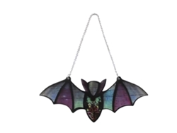 Adorno Colgante De Acrílico Colorido Con Efecto Reflectante De Murciélago Para Ventana De Halloween