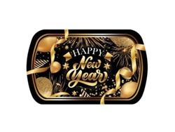 Bandeja Happy New Year de plástico de 39x24 cm