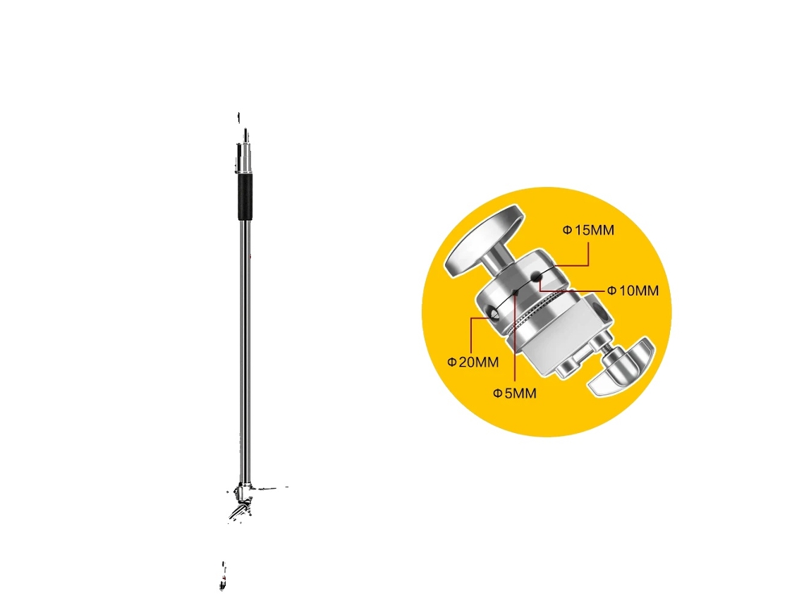 Trípode para fotografía, acero inoxidable, altura ajustable, 2,6 m OEM