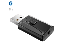 Transmisor y receptor Bluetooth alimentados por conexión USB y minijack. Presa