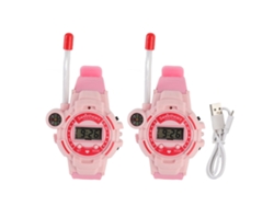 Reloj Walkie-talkie Rosa Para Niños Con Antena Telescópica Y Reducción De Ruido (paquete De 2)