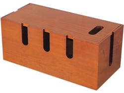 Caja Organizadora De Cables De Madera Marrón Para Almacenamiento De Cables