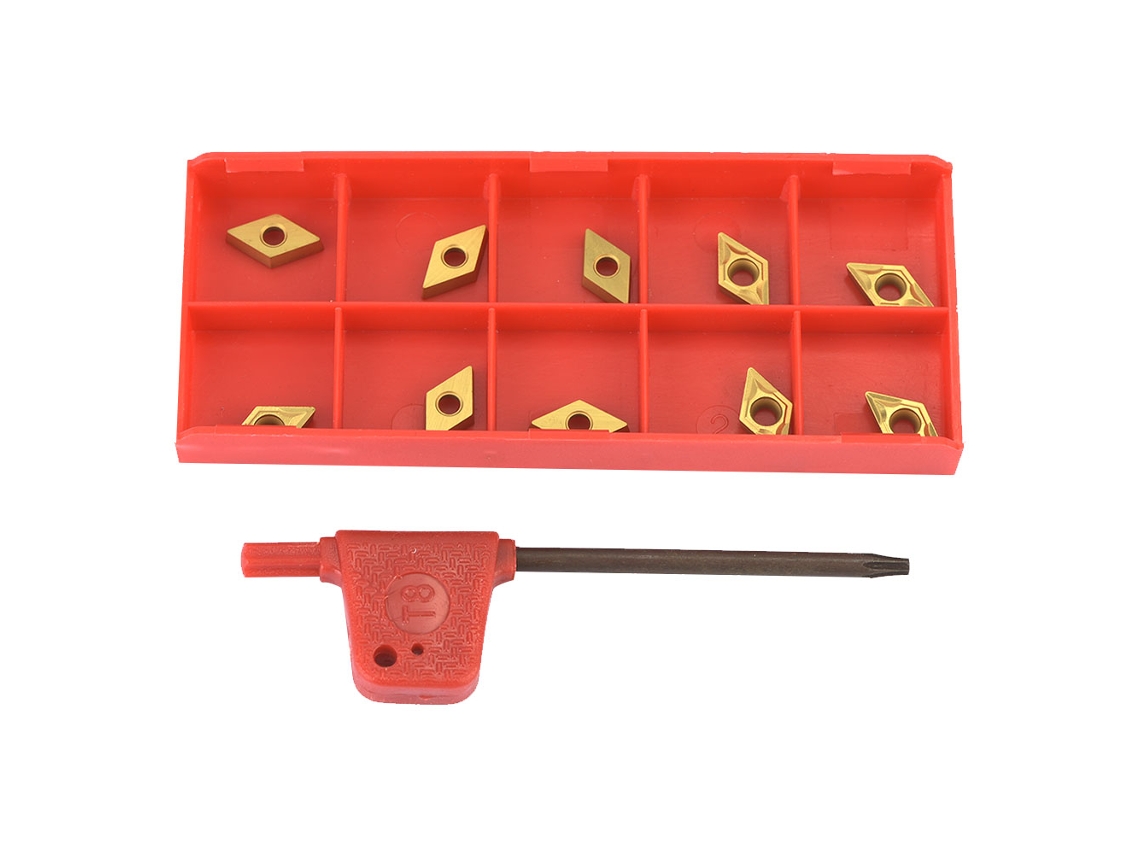 10 Cuchillas De Carburo Revestidas Dcmt070204 Us735 Para Herramientas De Torneado Cnc Con Llave.