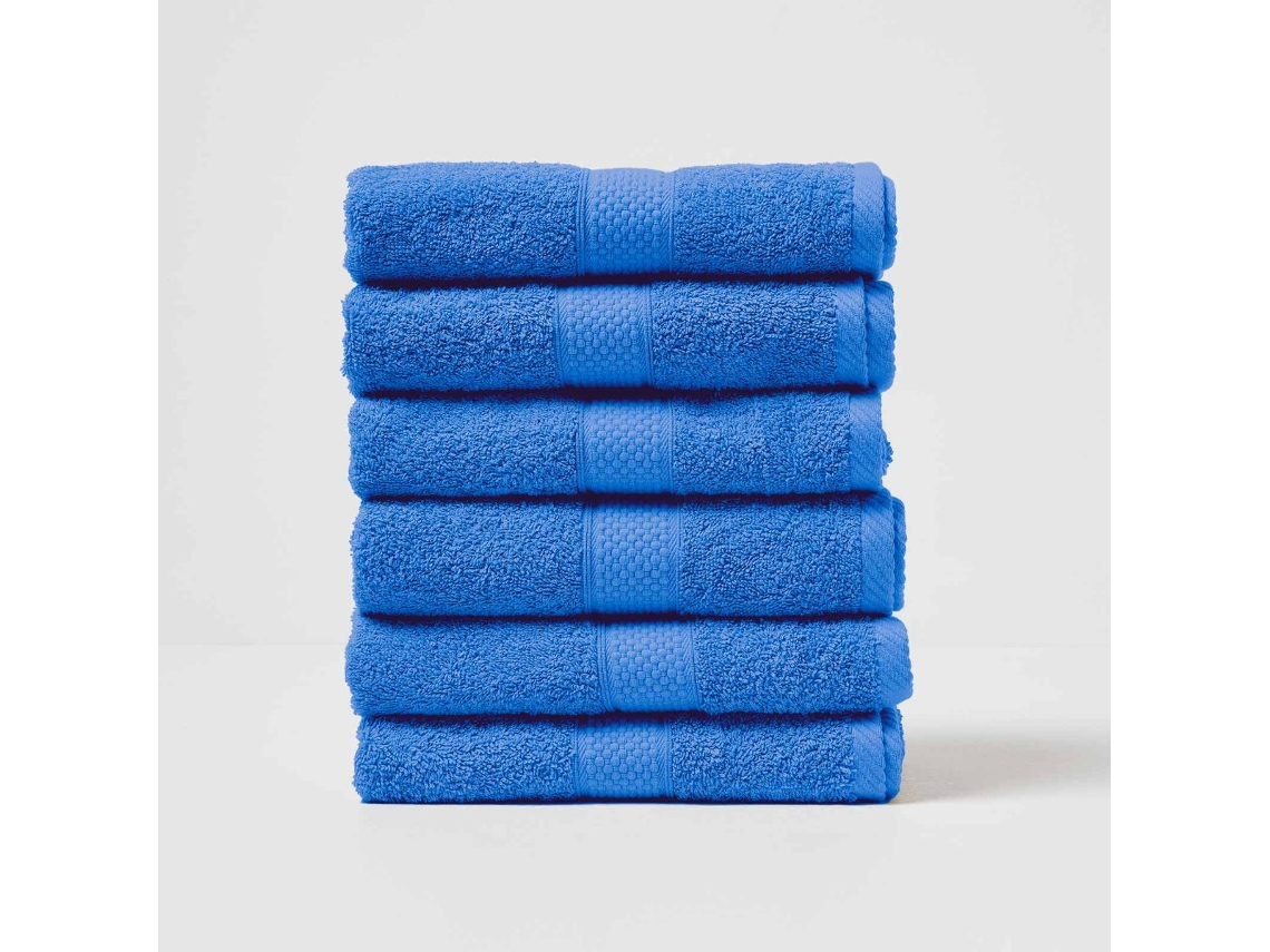 Homescapes Turkish Cotton Hand Towel Set Of 6, Blue