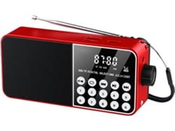 Radio Estéreo Inalámbrica Portátil Pequeña Con Pantalla Digital Y Ranura Para Tarjeta.