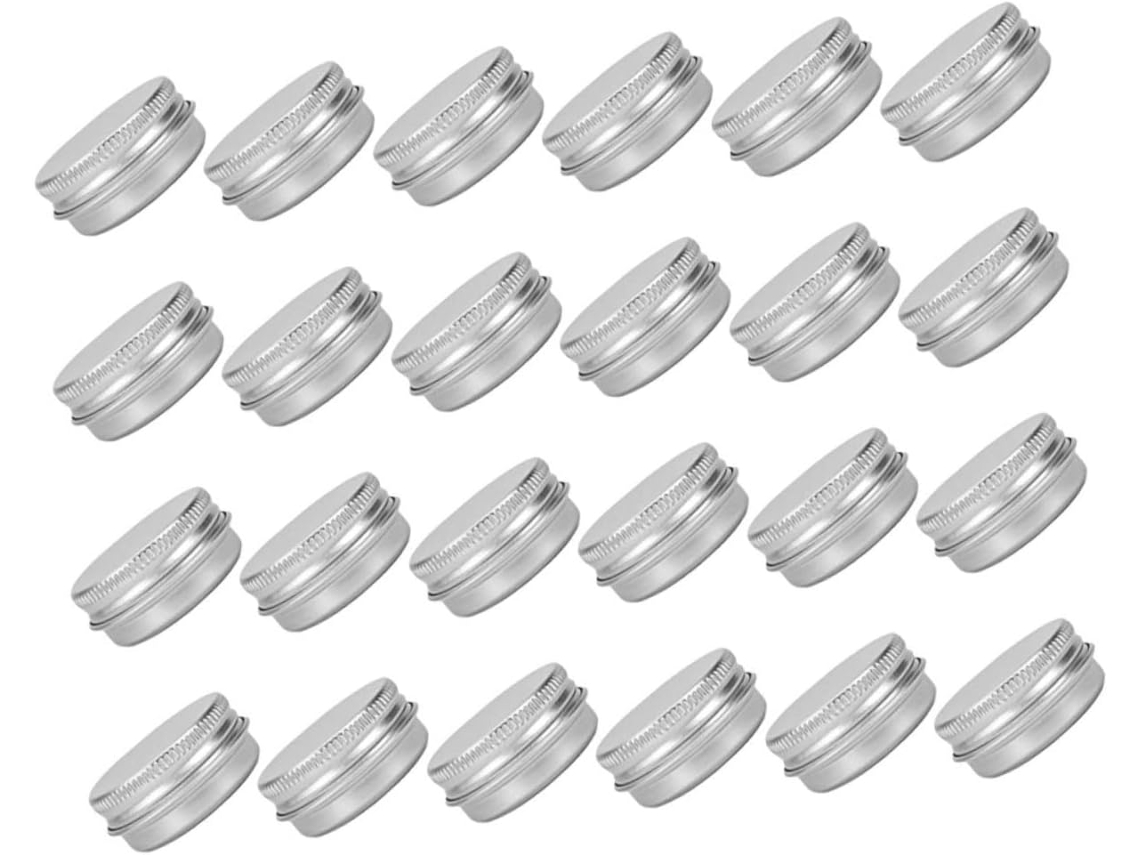 Latas Redondas Vacías De Aluminio De 24 Piezas Para Cosméticos, Cremas Y Maquillaje.
