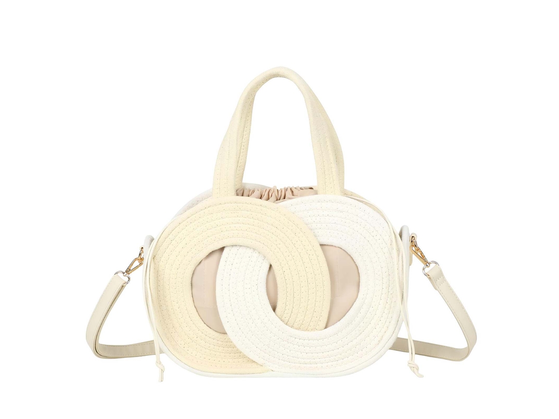 Bolso De Mano Para Mujer Con Diseño Circular Y Entrelazado Con Bandolera