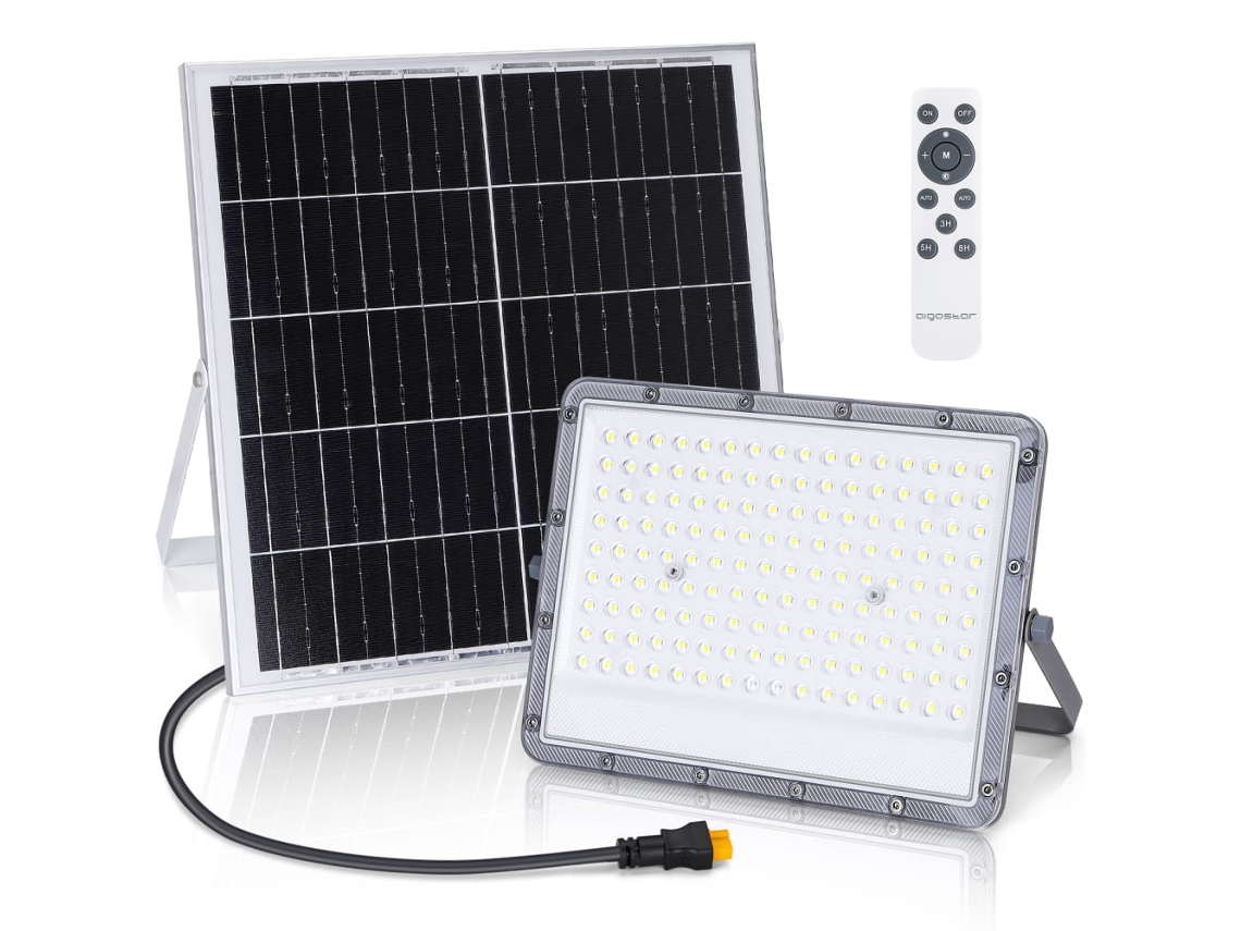 Reflector solar LED Aigostar con control remoto, 200 W, IP65
