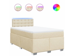 Maison Exclusive - Cama Box Spring Con Colchón Tela Color Crema 120x190 Cm