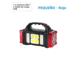Linterna LED de alta potencia para camping, luz de trabajo recargable con energía solar, 4 modos, resistente al agua mediante USB MDUG (Pequeña, Roja)