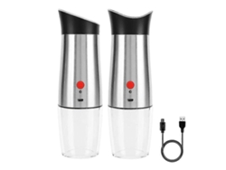 Juego de molinillos eléctricos de sal y pimienta GOKOCO, molinillo de pimienta recargable, sazonador automático, ajustable