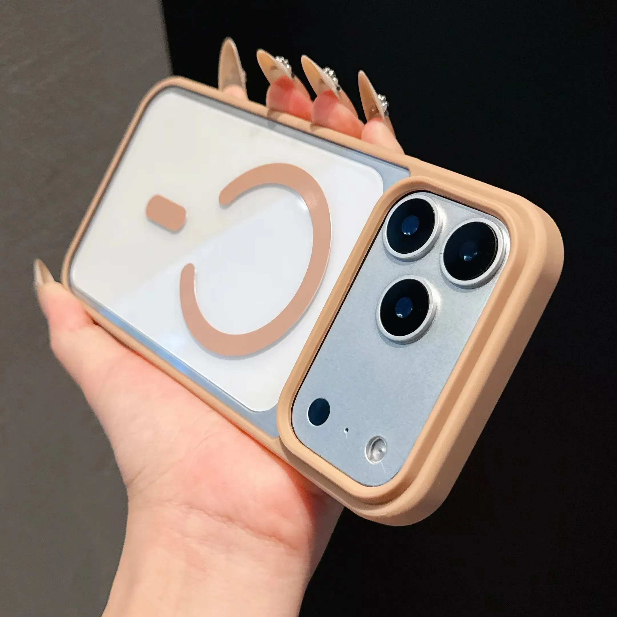 (marrón Claro Para Iphone 14 Pro Max) Compatible Con Fundas Protectoras Magsafe Y Cubiertas Traseras De Acrílico.