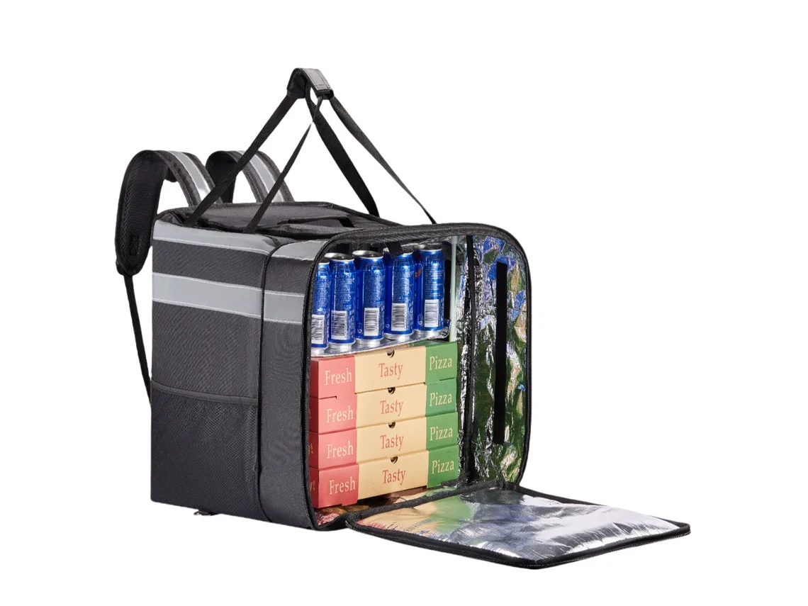 HYMNORA Mochila Térmica para Entrega de Pizza, Mochila Aislada para Viaje y Camping con Capa Expandible