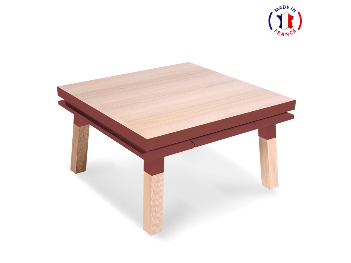 Mesa Cuadrada de Centro MON PETIT MEUBLE FRANÇAIS (Tabaco de Ruca - Madera - 80 x 45 x 80 cm)
