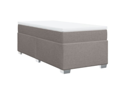 Maison Exclusive - Cama Box Spring Con Colchón Tela Gris Taupe 90x190 Cm