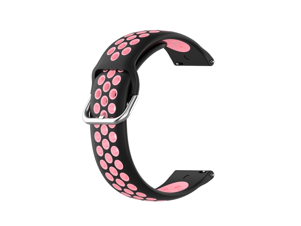Bracelete Para Samsung Galaxy Watch 4 (40mm) - Silicone Duas Cores - Preto Rosa