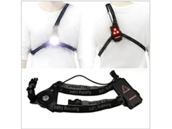 Luz nocturna LED con luz de advertencia y puerto de carga USB (negro)