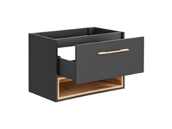 Armario Bajo Lavabos FURNLUX Borneo (Negro, Madera Contrachapada - 80X46X57 Cm)