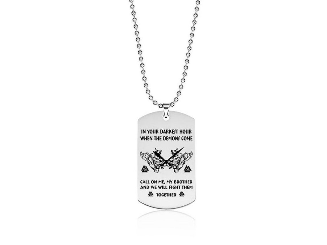 2026-collarin De Placa De Perro Hermano Para Hombre Moto Ejército Soldado Acero Inoxidable Regalo Bvg F