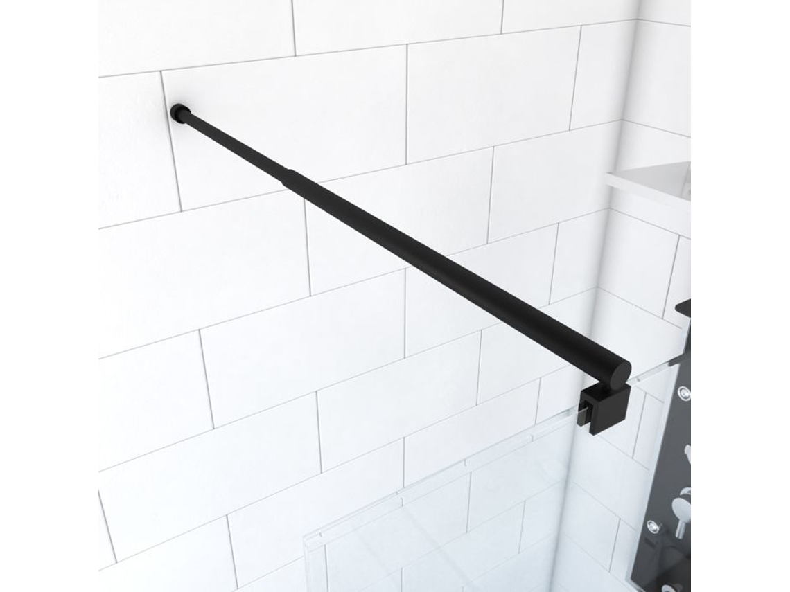 Barra De Fijación Aurlane Extensible 70 100cm Negro Mate Montaje En La Pared Metal