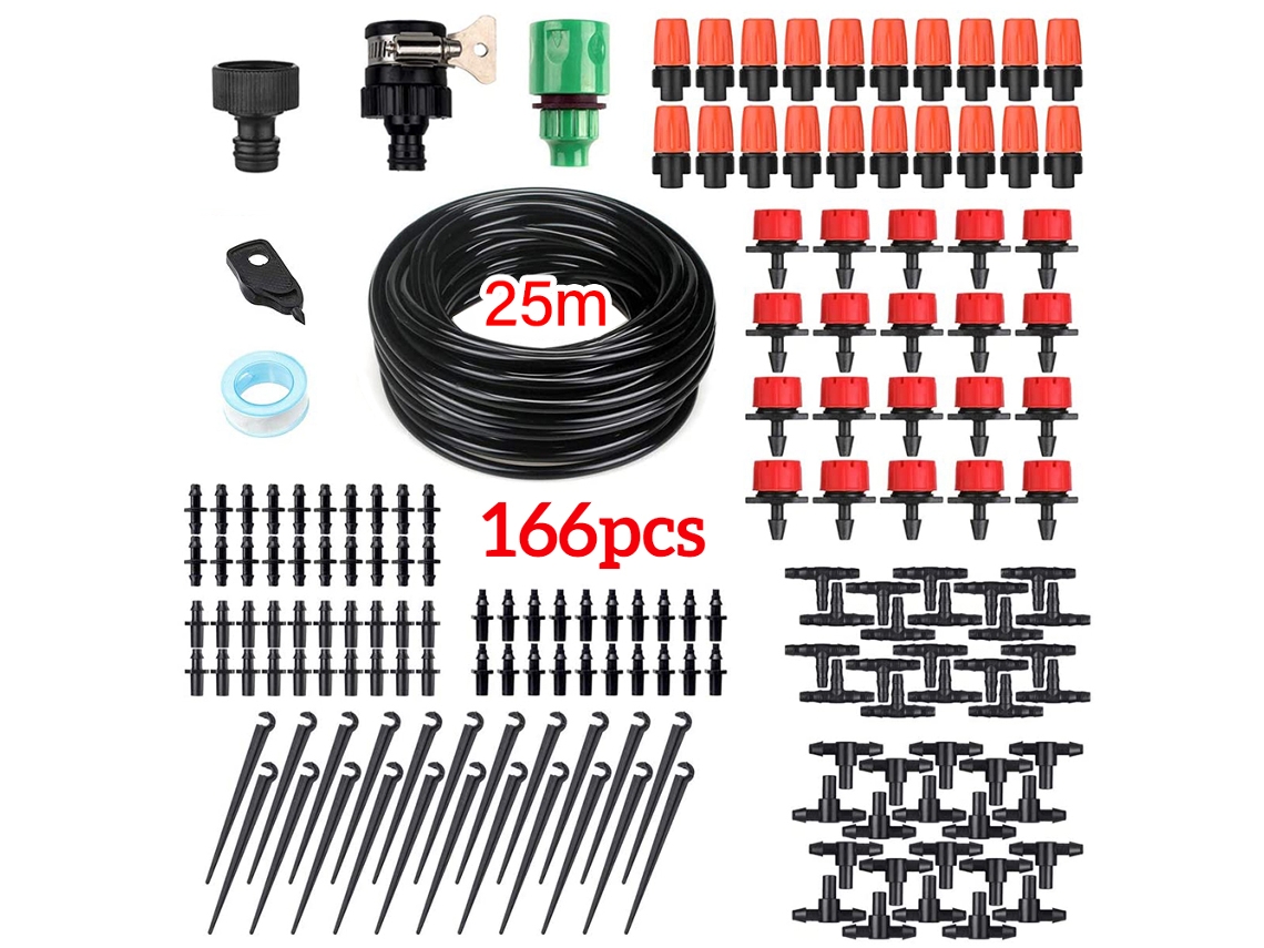 Kit de riego por goteo para jardín con manguera ajustable