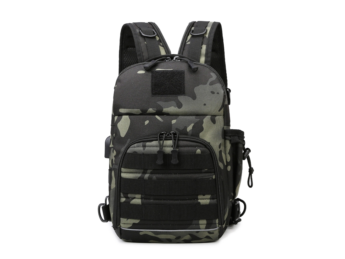 Mali mochila com Porta de Carregamento Usb Bolsa Tática Transversal Pequena para Hiking Trekking Pesca Homens Mulheres