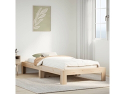 Estructura De Cama Sin Colchón Madera Maciza Pino 75x190 Cm