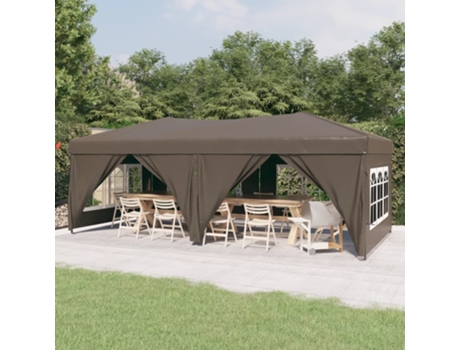 MAISON EXCLUSIVE Carpa para fiestas plegable con paredes gris taupé 3x6 m
