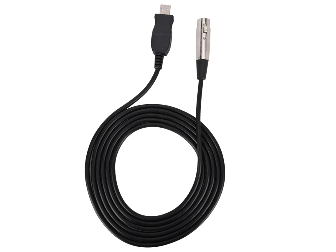 Adaptador De Micrófono Xlr Hembra A Usb, Cable Negro, Conexión De Micrófono