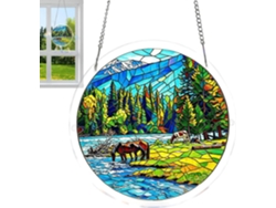 Atrapasueños Para Ventana, Adorno De Gato Y Mariposa, Acrílico, Efecto Colorido, Para Colgar En La Pared, Animales