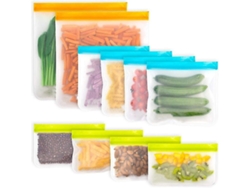 8 Bolsas De Silicona Reutilizables Para Alimentos Frutas Verduras Almacenamiento Cocina Airtight Resistente Temperaturas