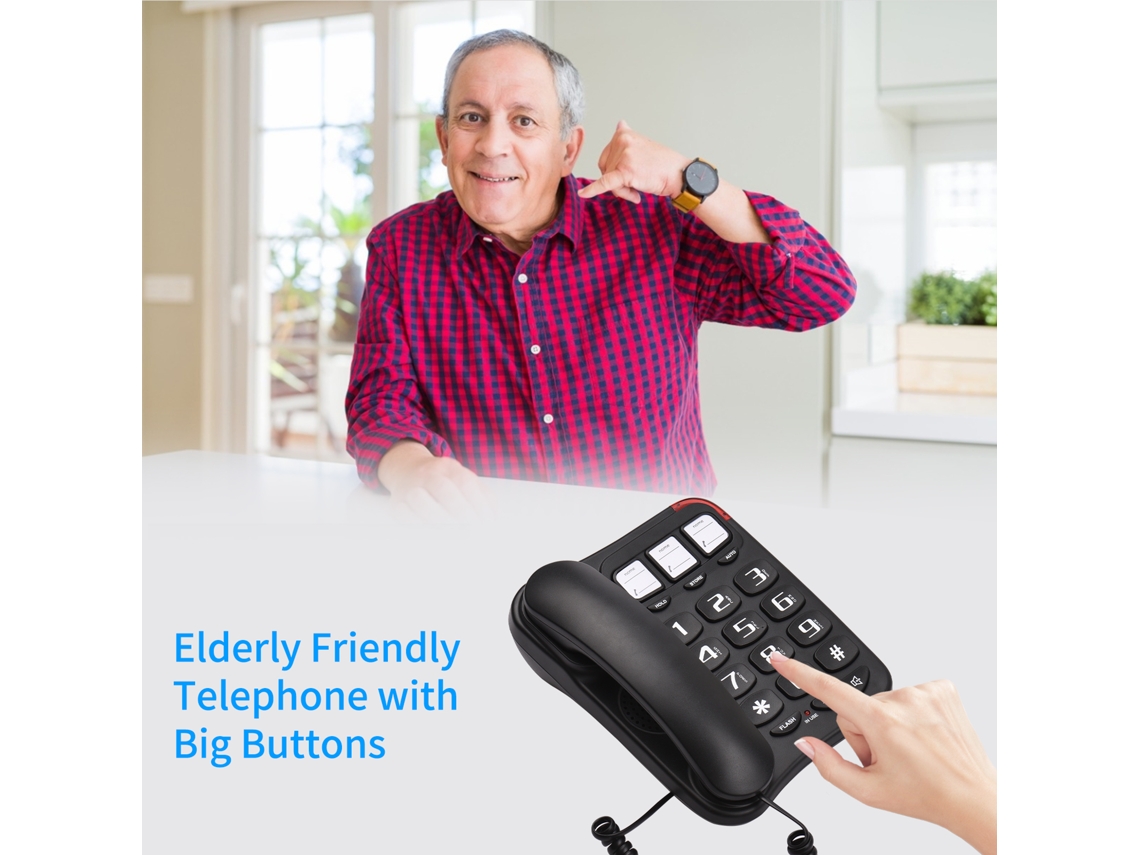 Teléfono Fijo Con Botones Grandes Para Personas Mayores, Compatible Con Manos Libres, Rellamada, Control De Volumen, Para El Hogar, La Oficina Y El Hotel.