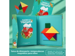 Juego de rompecabezas magnético de madera 3D Tangram con formas geométricas Mdug