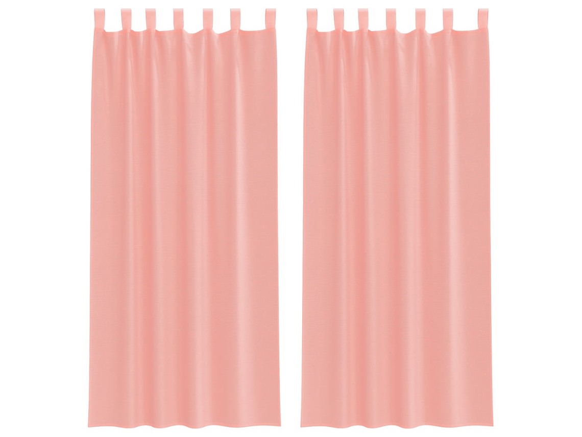 Maison Exclusive - Cortinas De Gasa Con Bolsillos Para Varillas 2 Uds. Rosa
