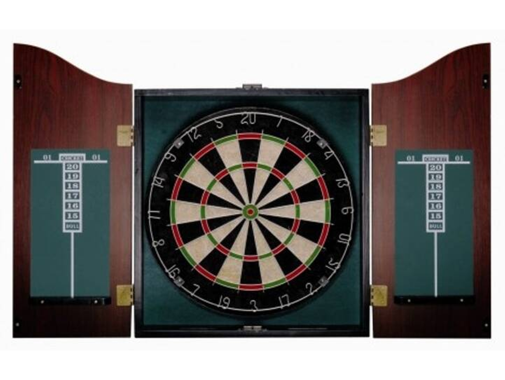 DEVESSPORT Diana Bristel Cabinet con Puertas de Madera, 6 Dardos de Punta de Acero, Set Profesional