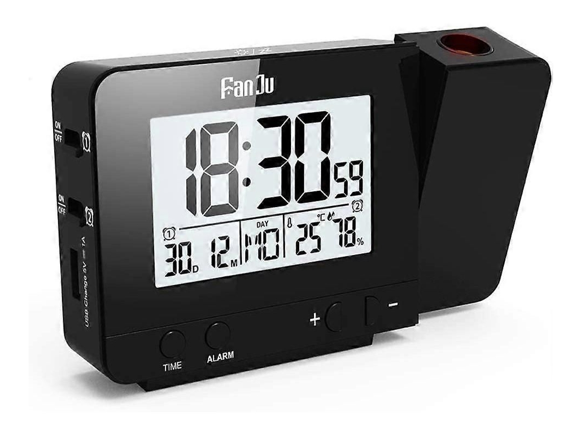 Reloj despertador con proyección Radio Factory: Proyección, termómetro/higrómetro con proyección) GOKOCO