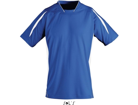 Camiseta de Hombre para Fútbol SOLS Maracana Ssl Azul (2XL)