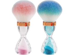 Cepillo Para Quitar El Polvo De Las Uñas, Paquete De 2 Unidades Con Mango Transparente En Forma De Reloj De Arena Y Fibras Suaves.