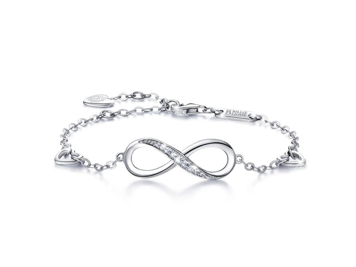 Pulsera Ajustable De Plata De Ley 925 Con Símbolo De Infinito Para Mujer - Regalo De San Valentín - Amor Eterno