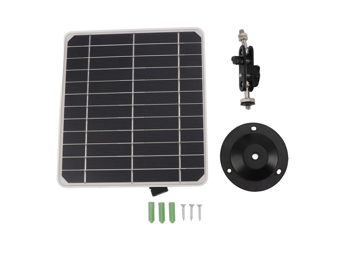 Panel Solar De 10 W Para Cámara De Seguridad Usb Con Soporte Ajustable De 360 Grados, Monocristalino, Para Exteriores.