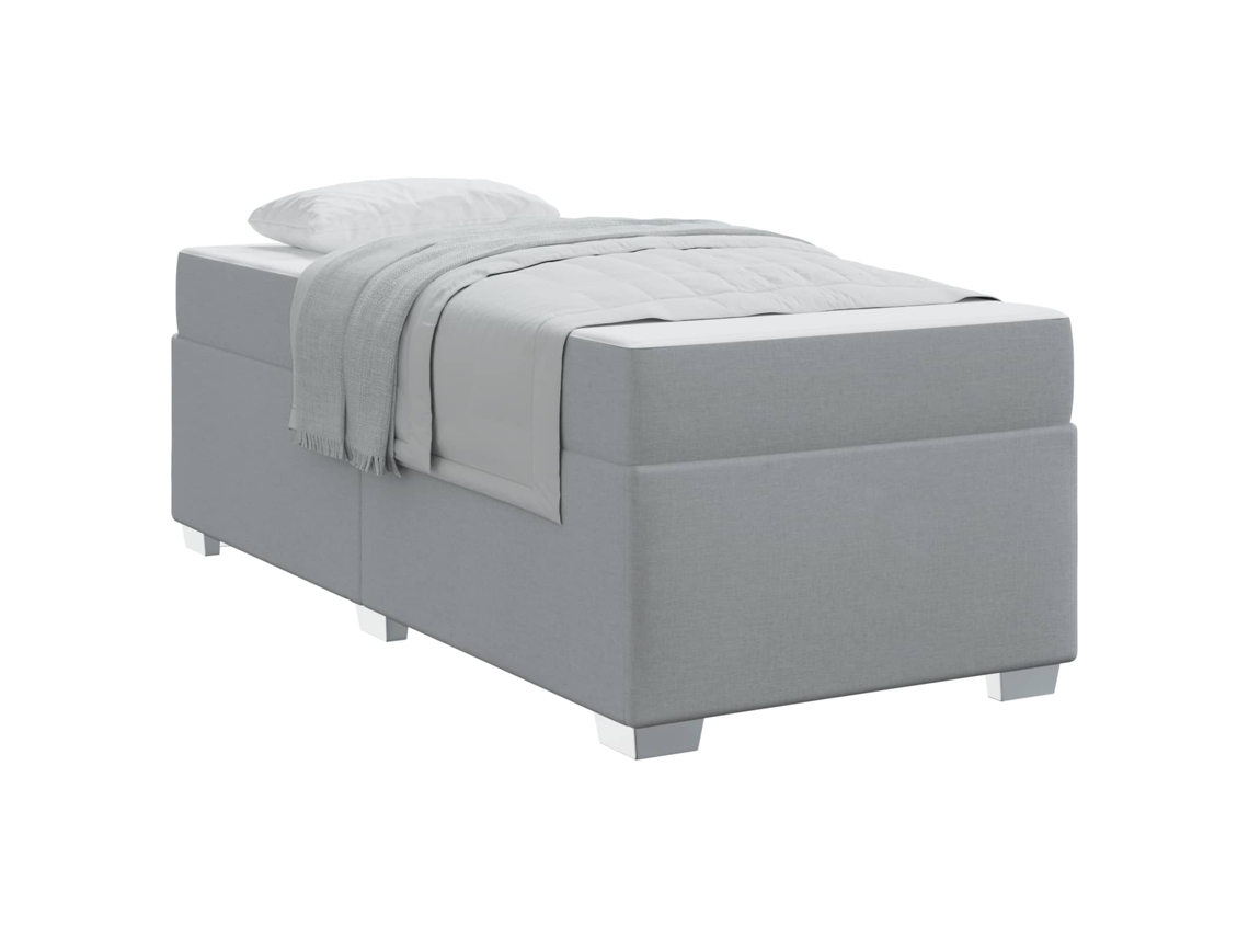 Maison Exclusive - Estructura De Cama Con Colchón Gris Claro 100 X 200 Cm Tela