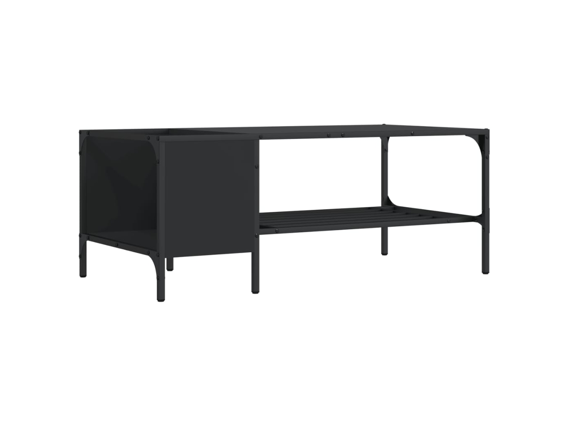 Maison Exclusive - Mesa De Centro Con Estante Madera Ingeniería Negro 100x51x40 Cm