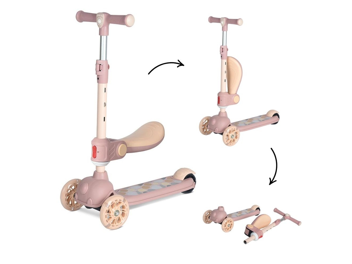 Patinete infantil Lorelli Jetster Plus beige con asiento plegable