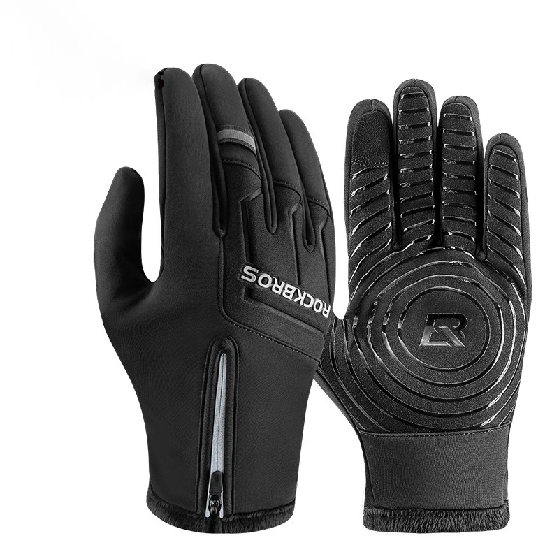 Guantes De Ciclismo (negros, Talla M), Con Pantalla Táctil, Resistentes Al Viento Y Que Cubren Todos Los Dedos.