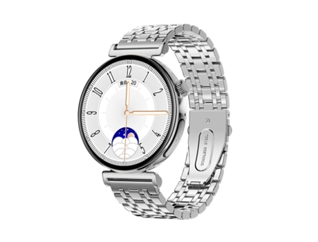 SHAH ARPAN JA02 Reloj inteligente Bluetooth ECG Frecuencia cardíaca Oxígeno en sangre Temperatura del ácido úrico Pulsera de acero y plata