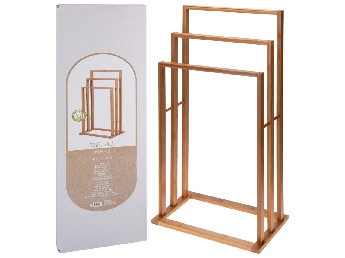Toallero BATHROOM SOLUTIONS Marrón Bambú (40 x 24.5 x 82 cm)