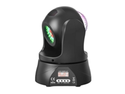 Luz portátil, tecnología RGBW, control DMX, color negro, enchufe europeo.