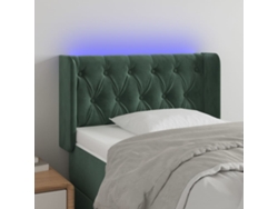 Cabecero Con Led De Terciopelo Verde Oscuro 83x16x78/88 Cm