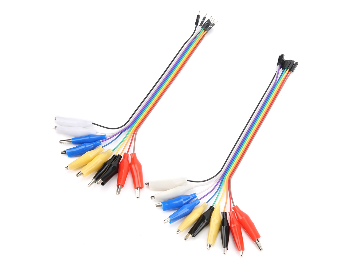 2026as-cable De Prueba Con Pinza Cocodrilo A Cable Puente 20pin Macho/hembra 20cm Para Breadboard